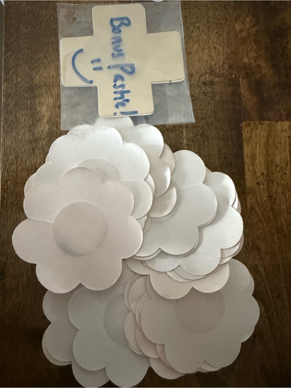 Nude Flower Shaped Pasties- Pack in cute clear container + extra X pastie + gift